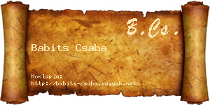 Babits Csaba névjegykártya