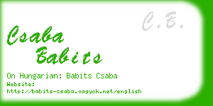 csaba babits business card